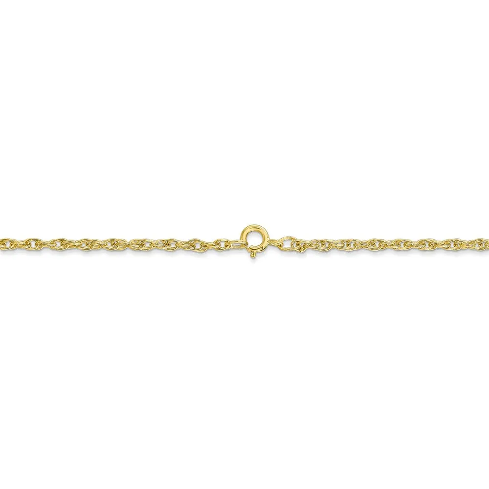 10k 1.55mm Carded Cable Rope Chain | 10K11RY