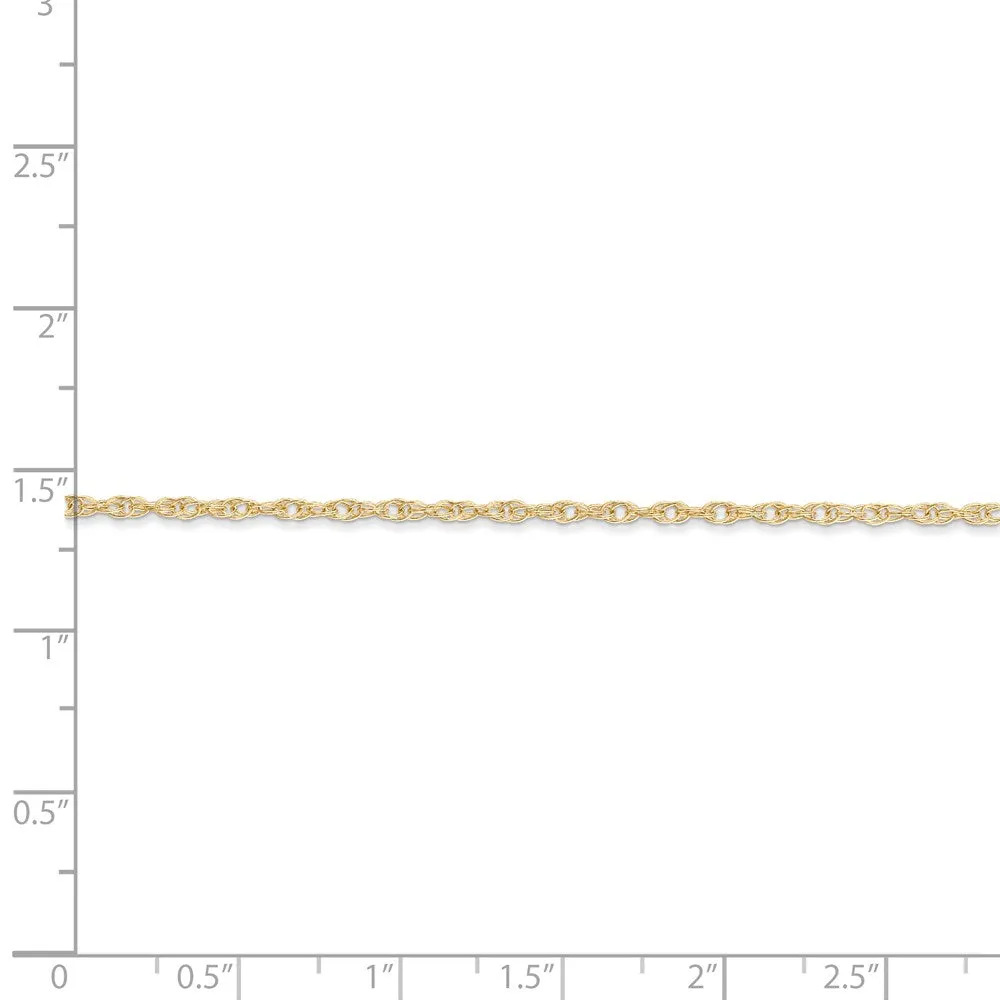 14K 1.35mm Carded Cable Rope Chain | 10RY