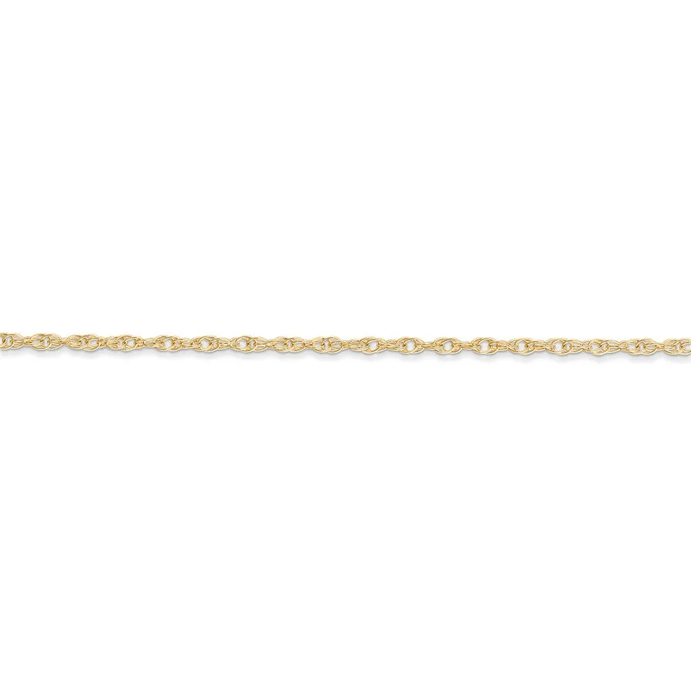 14K 1.35mm Carded Cable Rope Chain | 10RY