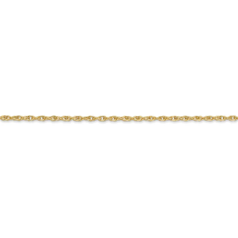 14K 1.55mm Carded Cable Rope Chain | 11RY