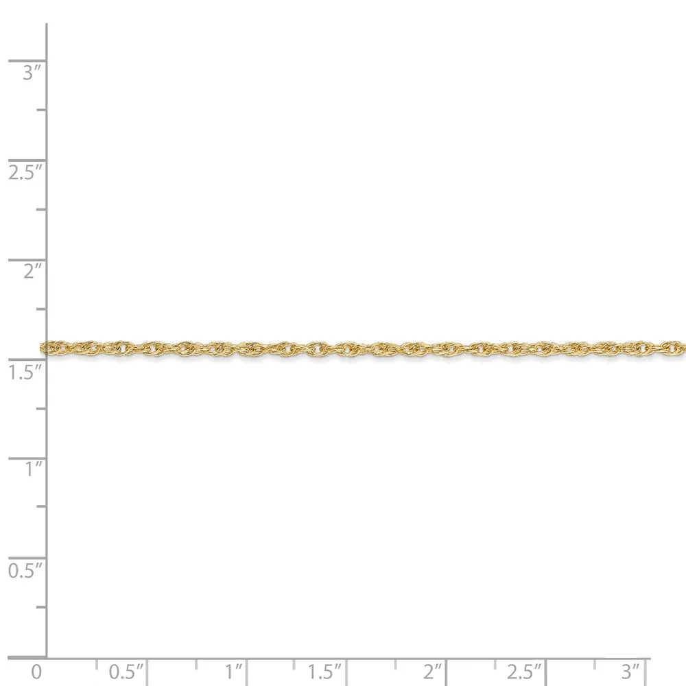 14K 1.55mm Carded Cable Rope Chain | 11RY