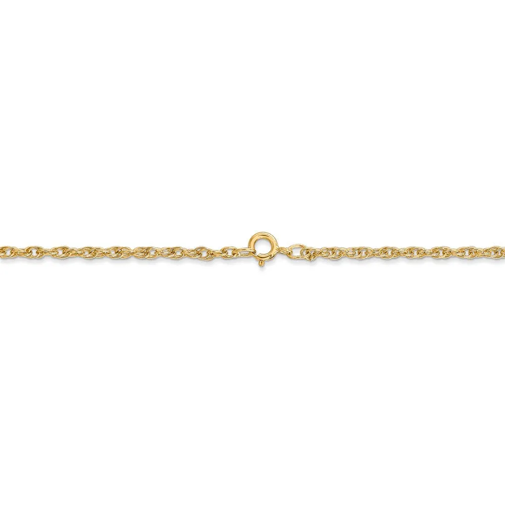 14K 1.55mm Carded Cable Rope Chain | 11RY