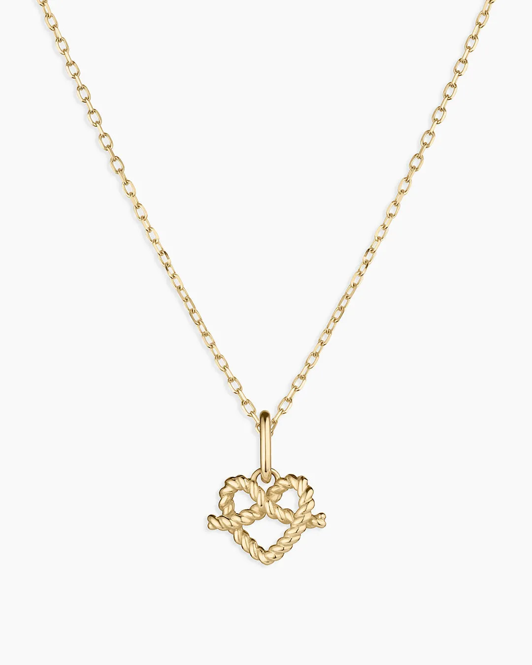 14k Gold Love Knot Charm Necklace