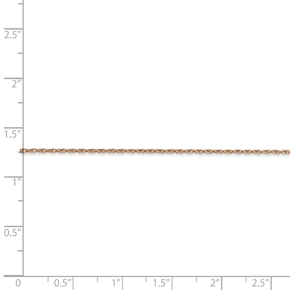 14k Rose Gold .7 mm Carded Cable Rope Chain | 7RR