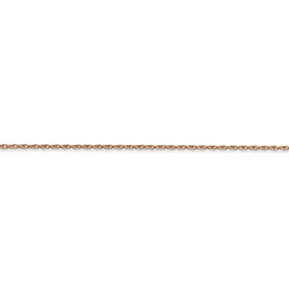 14k Rose Gold .7 mm Carded Cable Rope Chain | 7RR