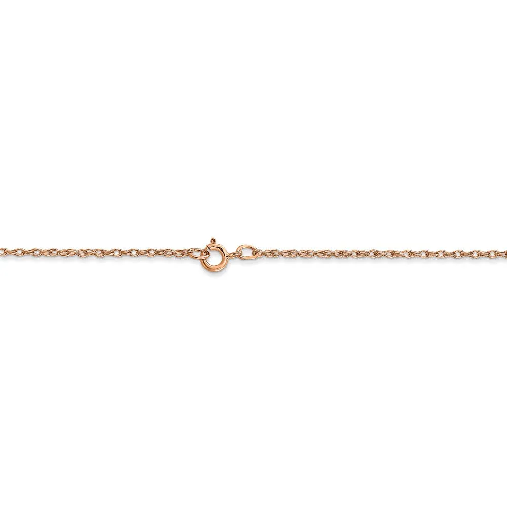 14k Rose Gold .7 mm Carded Cable Rope Chain | 7RR