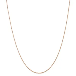 14k Rose Gold .7 mm Carded Cable Rope Chain | 7RR