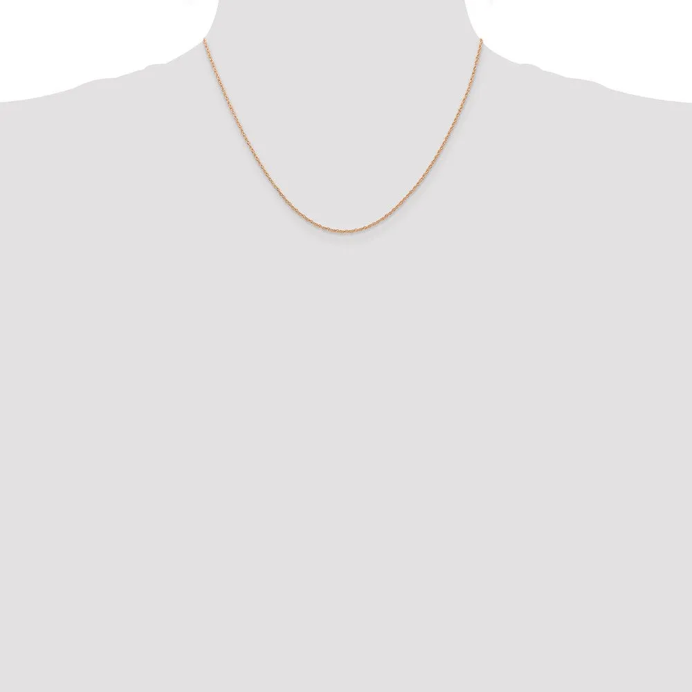14k Rose Gold .7 mm Carded Cable Rope Chain | 7RR