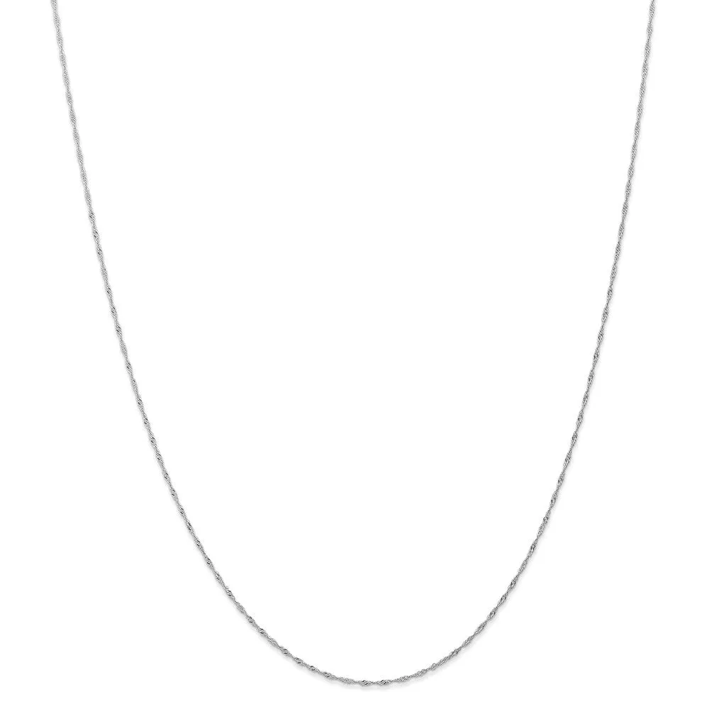 14k WG 1mm Singapore Chain (CARDED) | 10SW