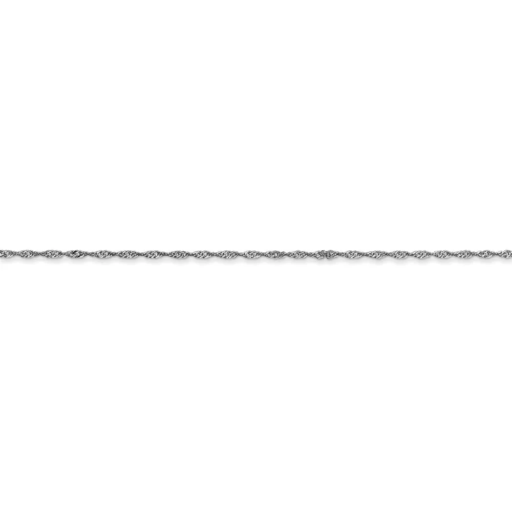14k WG 1mm Singapore Chain (CARDED) | 10SW