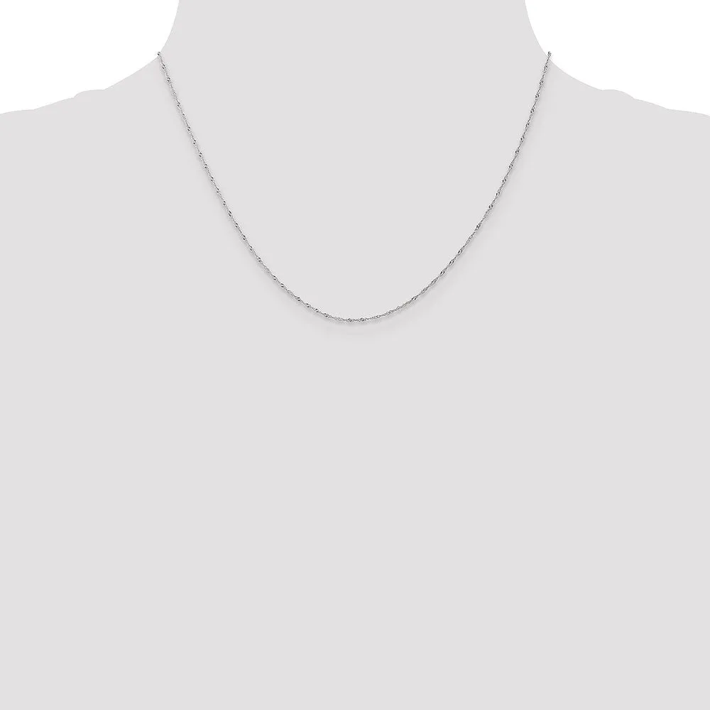 14k WG 1mm Singapore Chain (CARDED) | 10SW