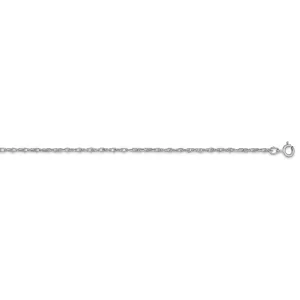 14K White Gold 1.35mm Carded Cable Rope Chain | 10RW