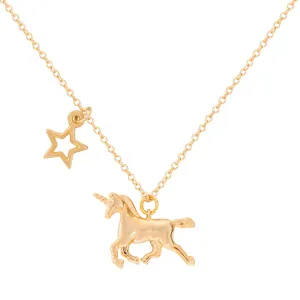 A Mini Penny Unicorn 18k Gold Necklace