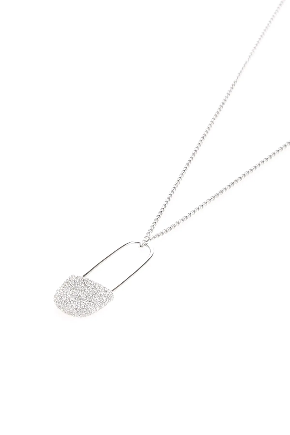 APM Monaco Embellished Safety Pin Necklace