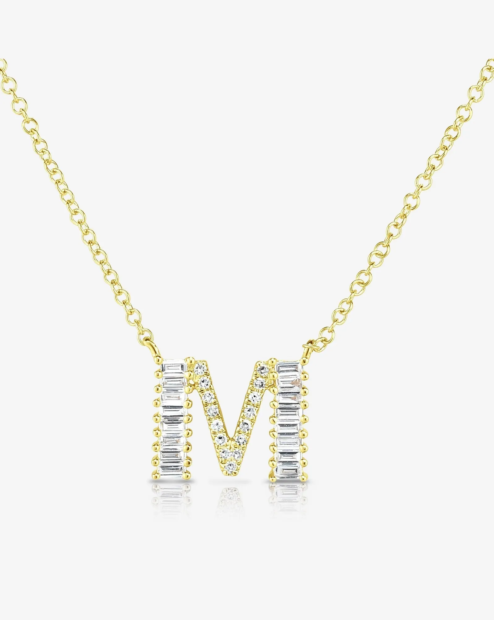 Baguette   Pavé Initial Necklace