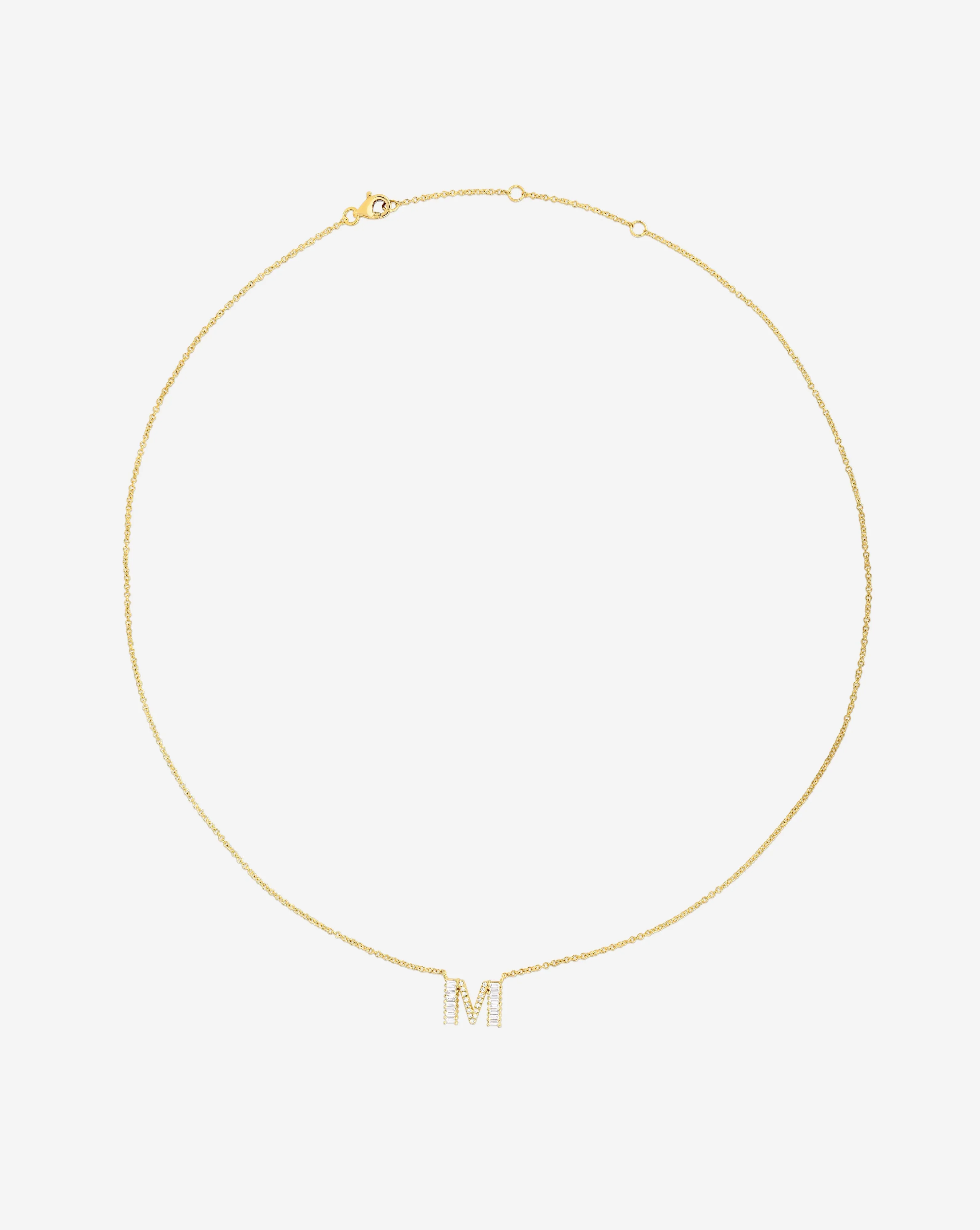 Baguette   Pavé Initial Necklace