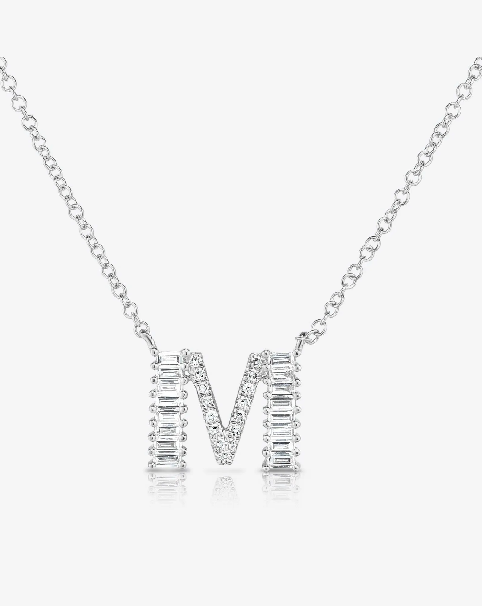 Baguette   Pavé Initial Necklace