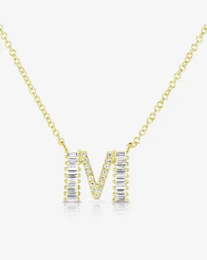 Baguette   Pavé Initial Necklace