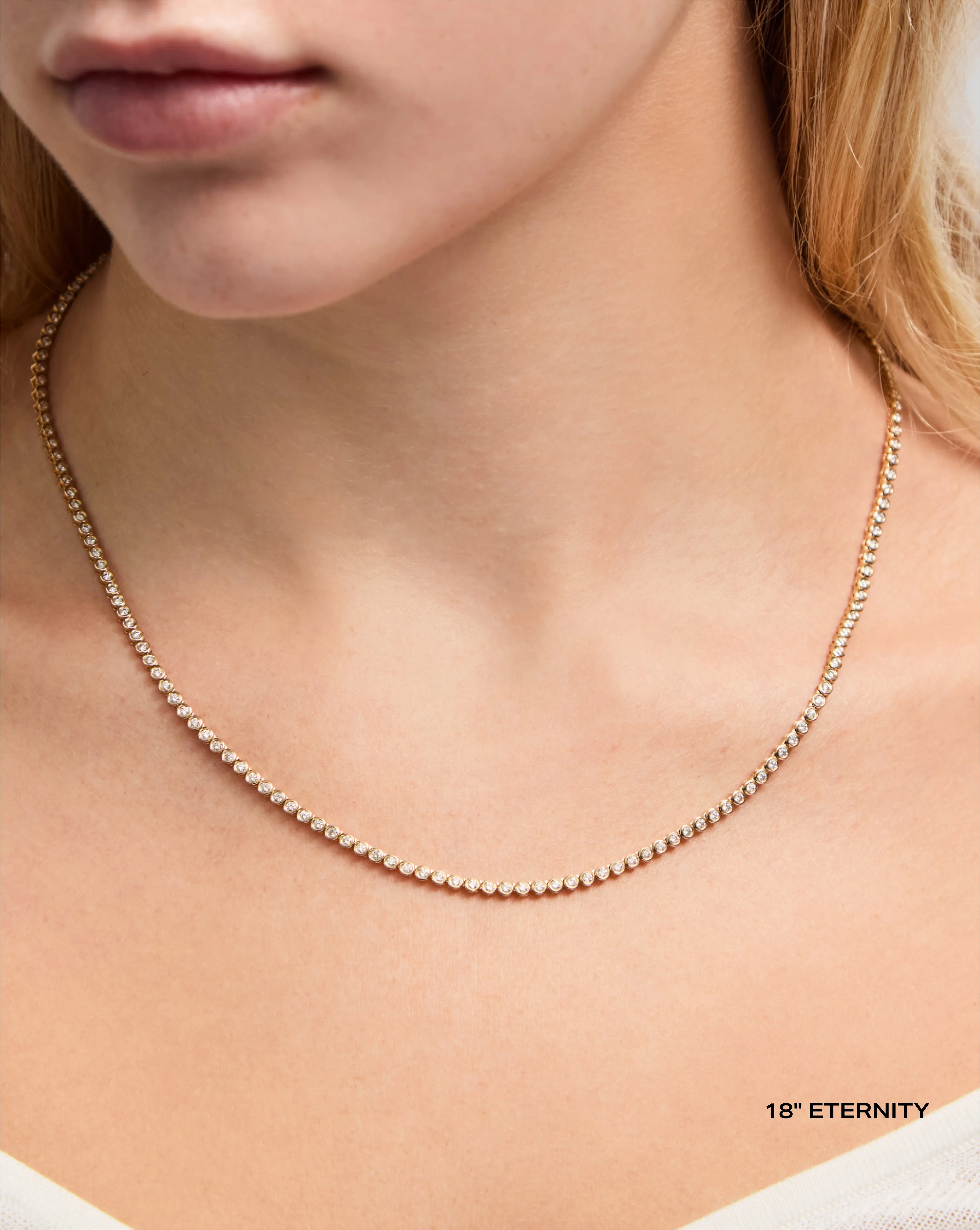Bezel Mini Diamond Tennis Necklace