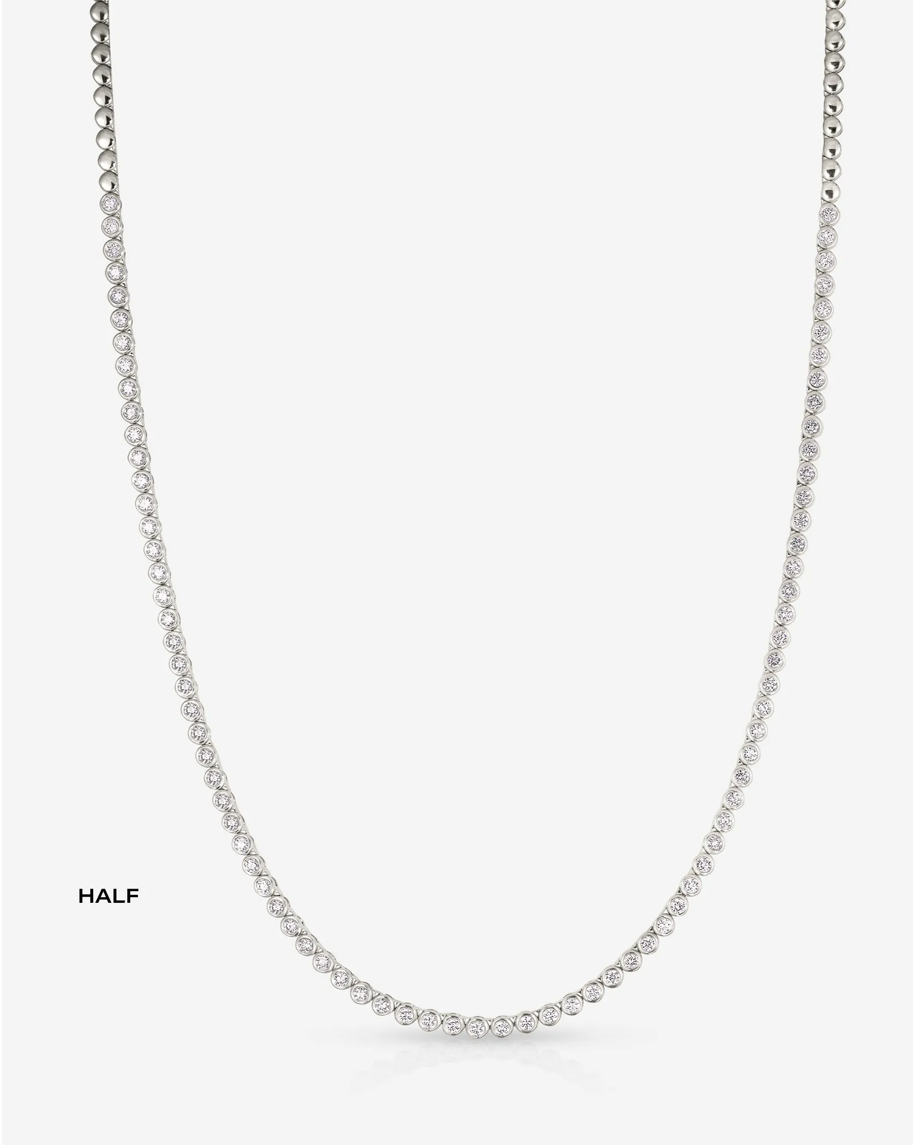 Bezel Mini Diamond Tennis Necklace