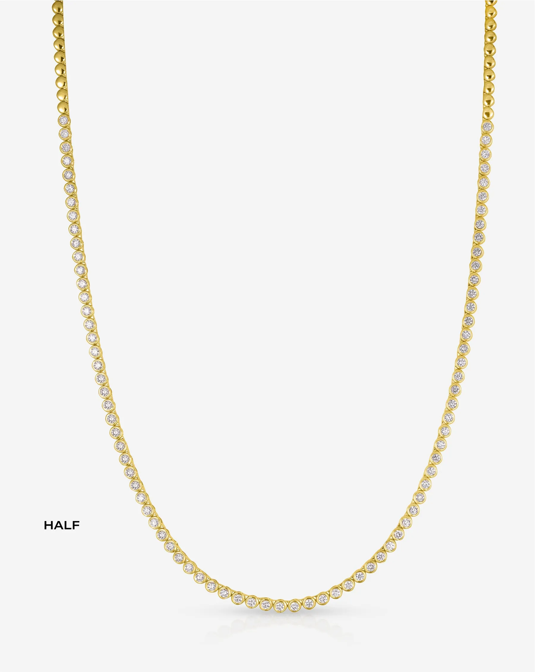 Bezel Mini Diamond Tennis Necklace