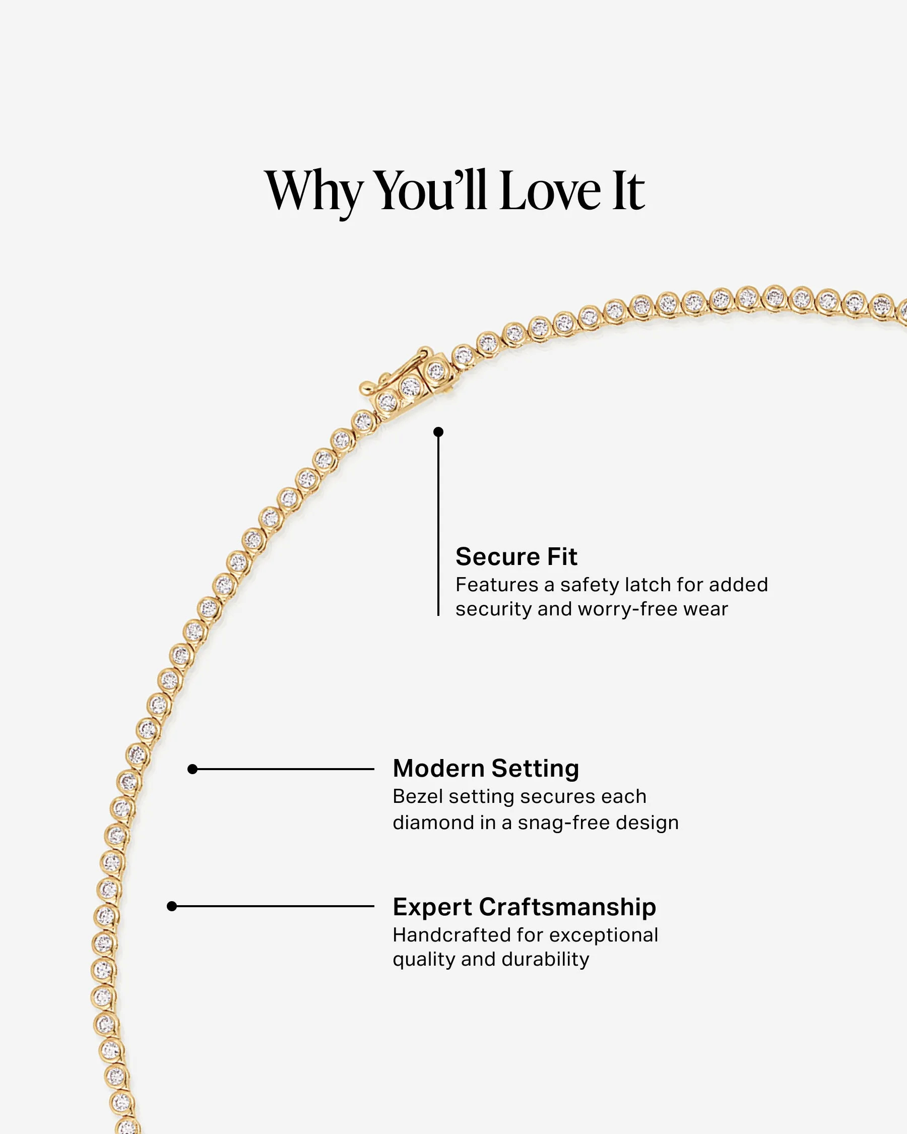 Bezel Mini Diamond Tennis Necklace