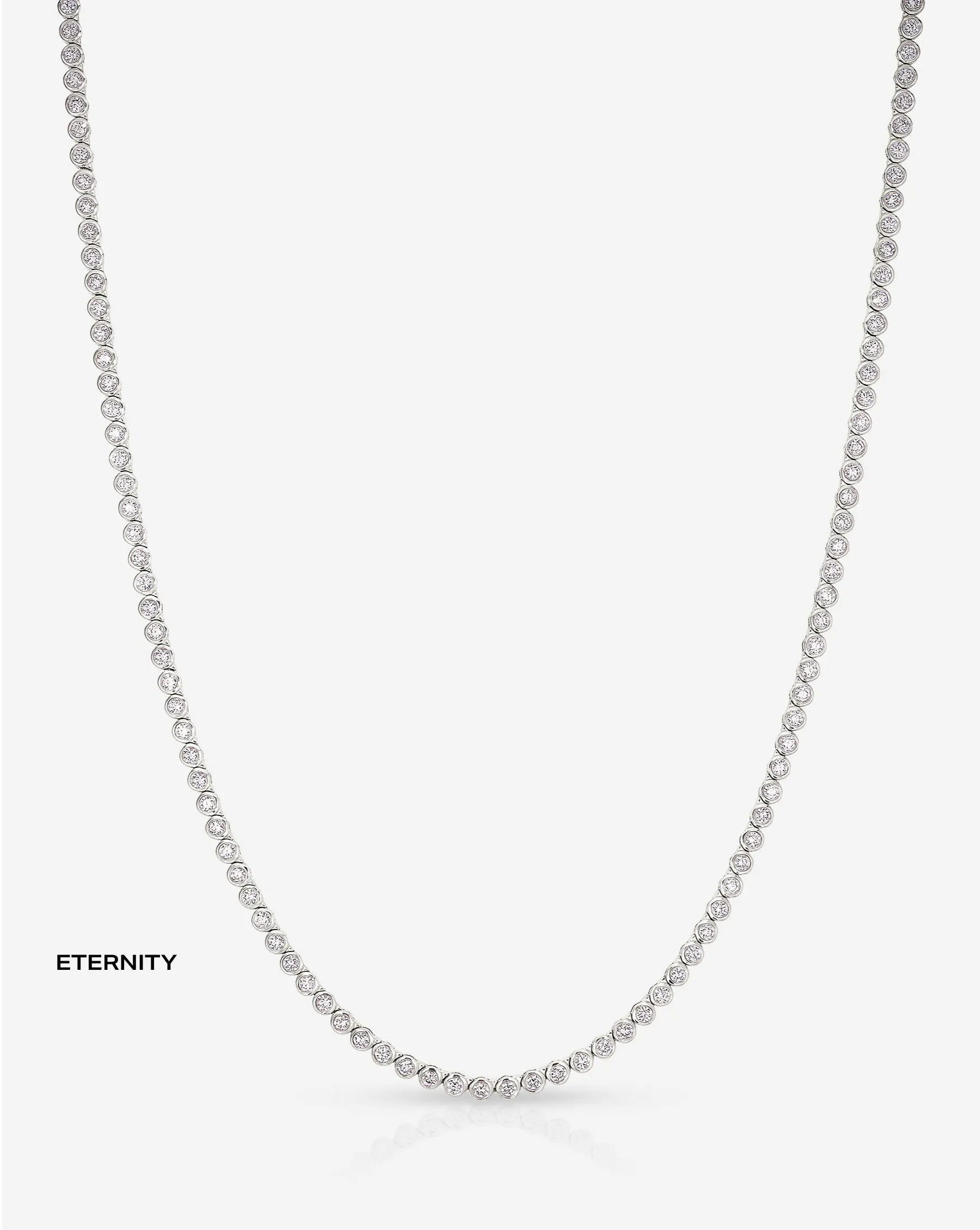 Bezel Mini Diamond Tennis Necklace