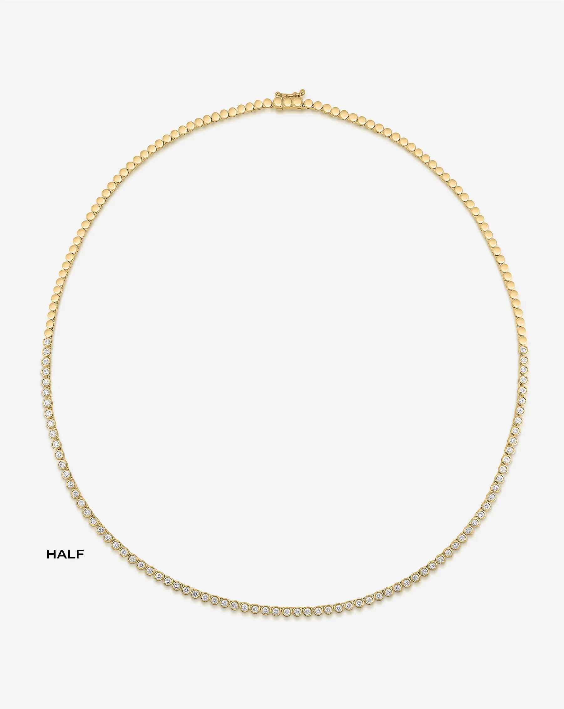 Bezel Mini Diamond Tennis Necklace