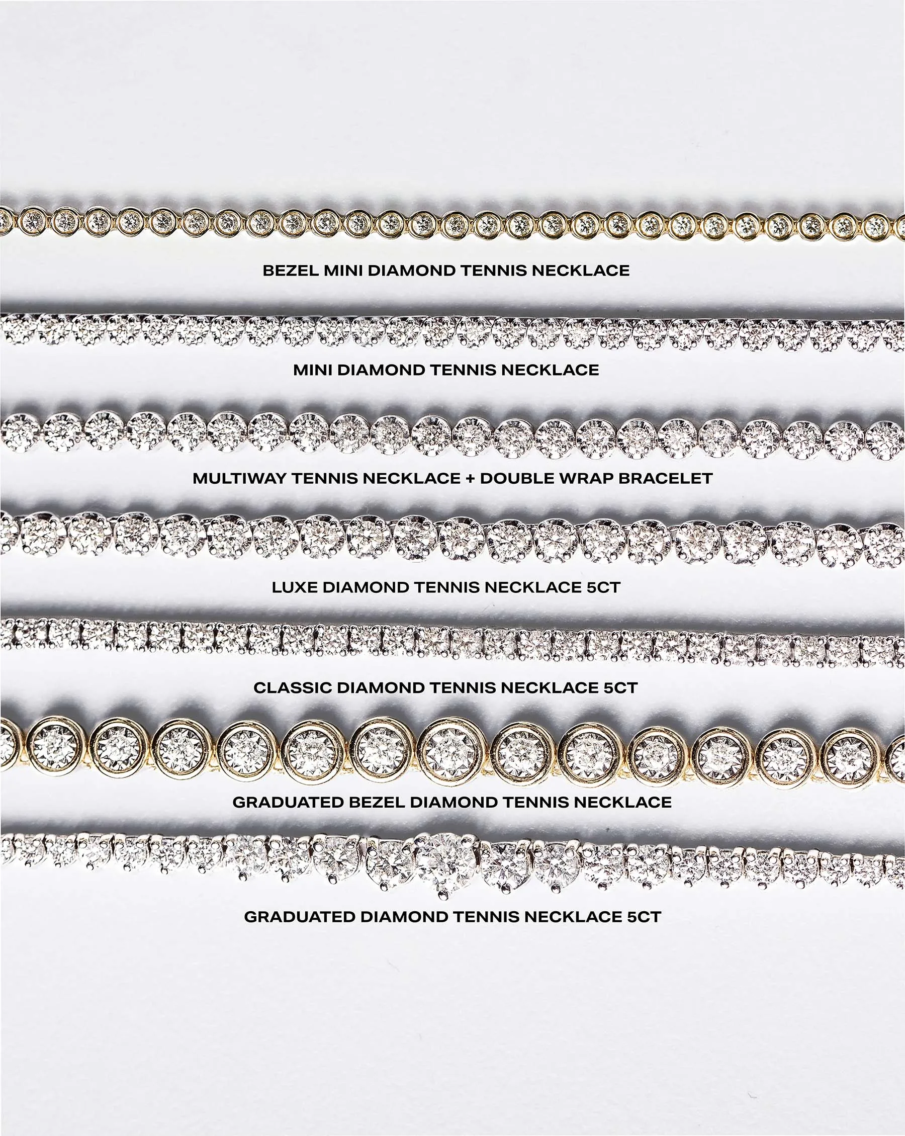 Bezel Mini Diamond Tennis Necklace