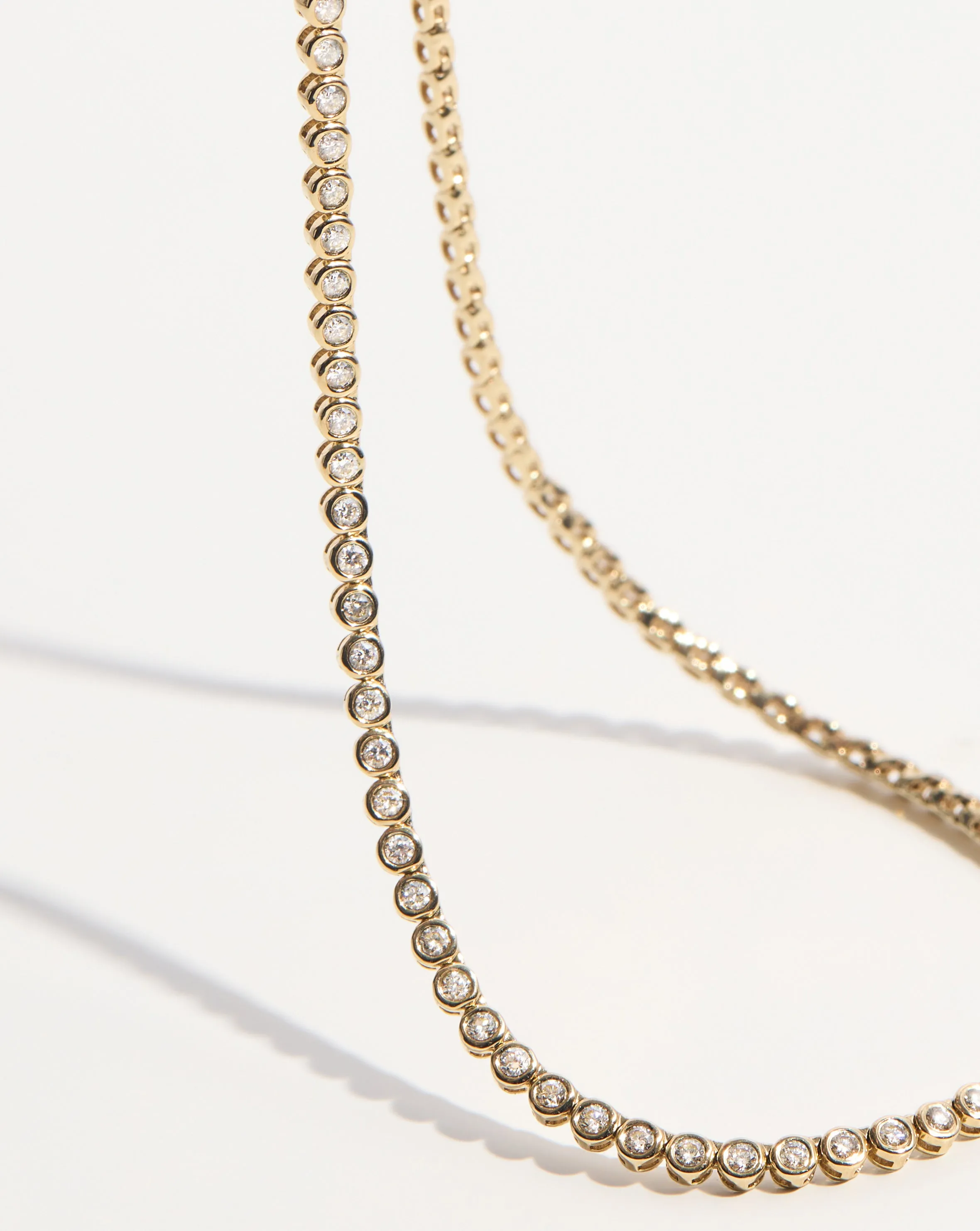 Bezel Mini Diamond Tennis Necklace