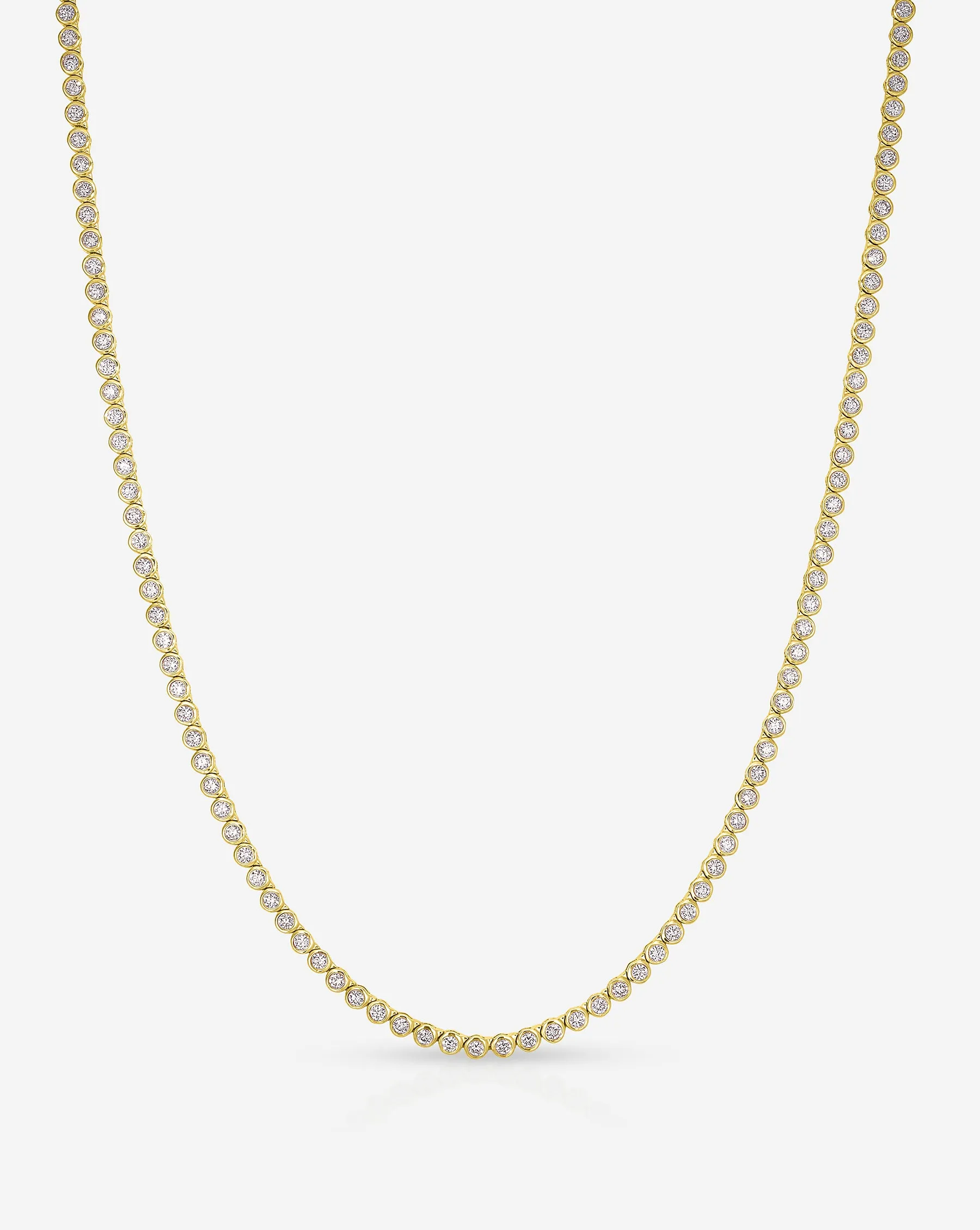 Bezel Mini Diamond Tennis Necklace