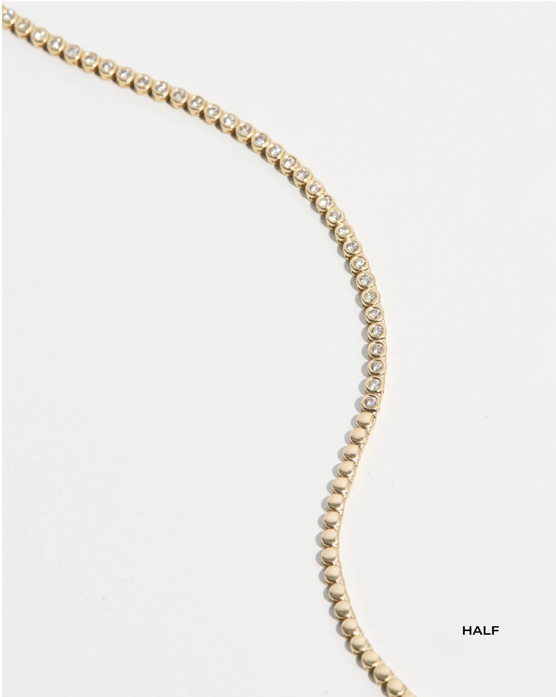 Bezel Mini Diamond Tennis Necklace