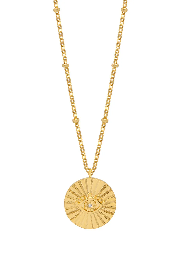 Boho Eye Coin Necklace