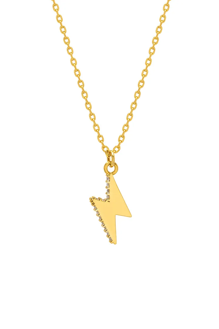 CZ Power Bolt Necklace