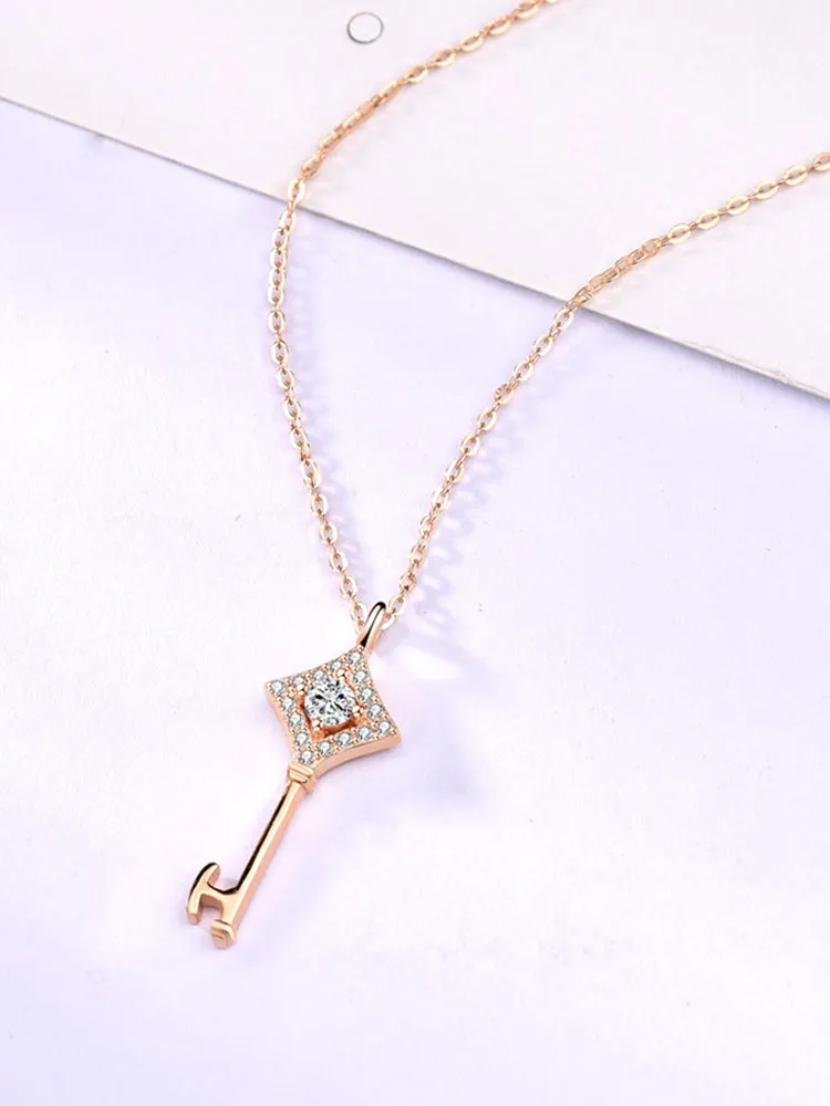 Diamond Key Pendant Necklace