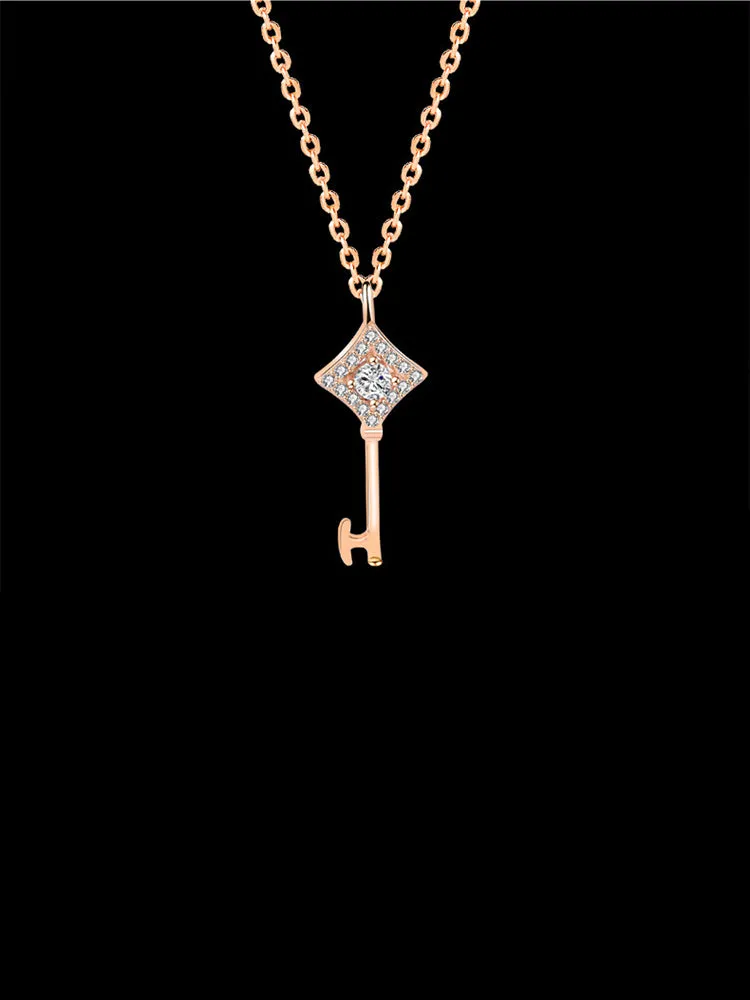 Diamond Key Pendant Necklace
