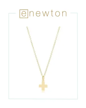 E Newton 16" Signature Cross Gold Charm Necklace
