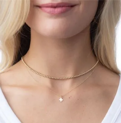 E Newton 16" Signature Cross Gold Charm Necklace