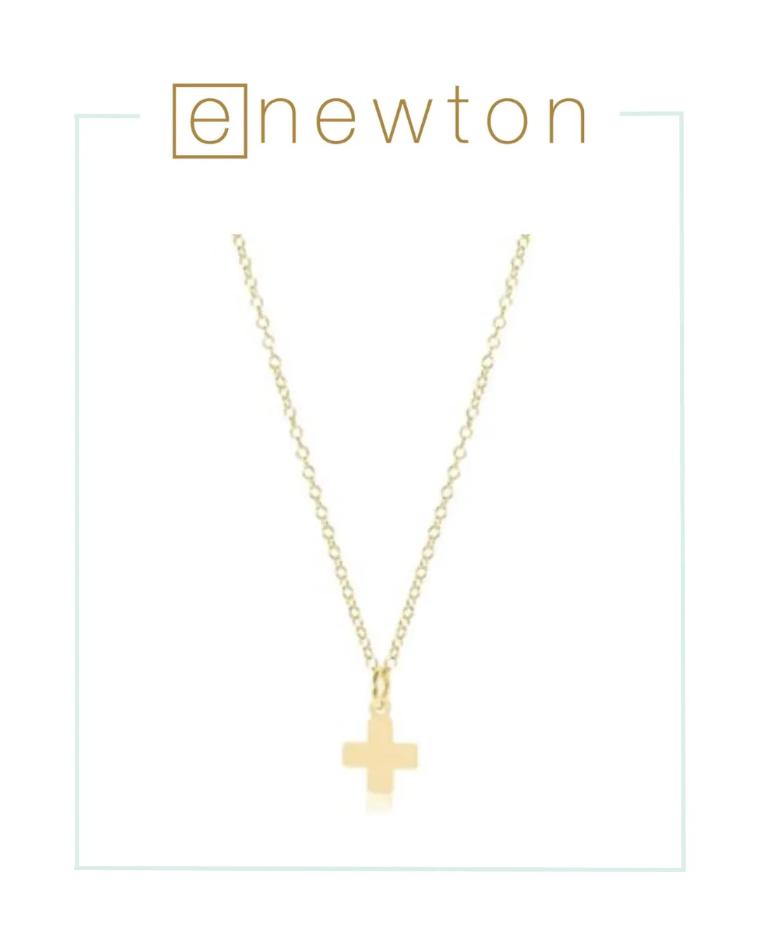 E Newton 16" Signature Cross Gold Charm Necklace