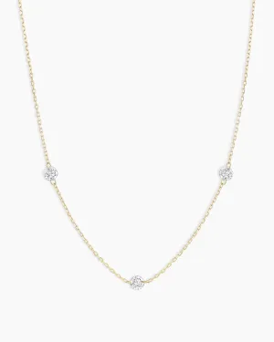Floating Diamond Stationary Trio Necklace