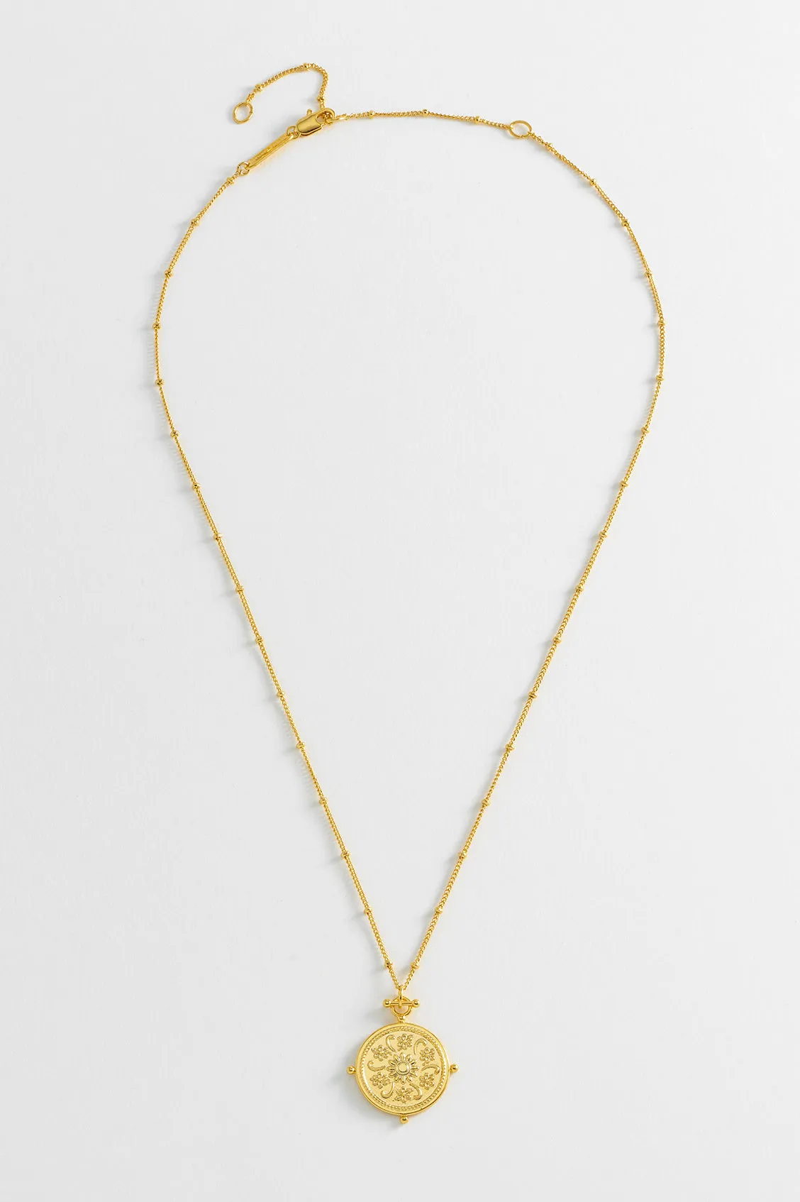 Floral Coin Necklace