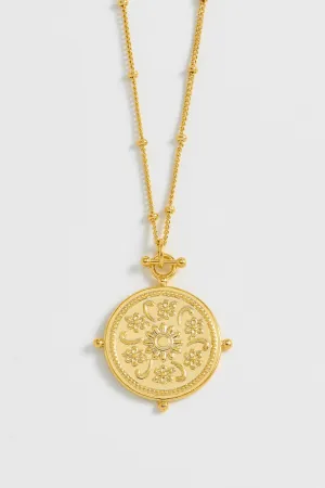 Floral Coin Necklace