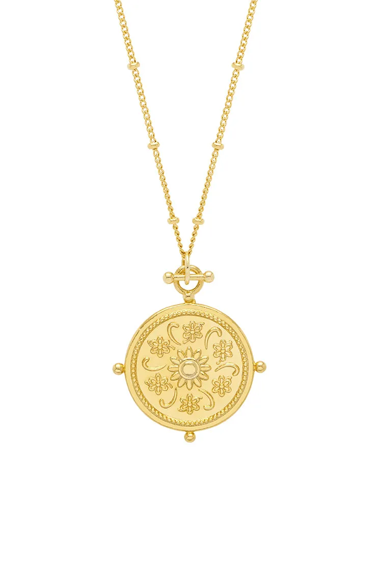 Floral Coin Necklace