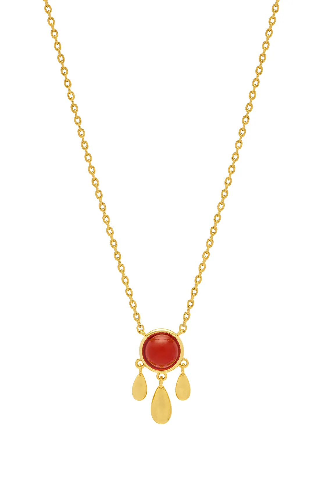 Gemstone Droplet Pendant Necklace