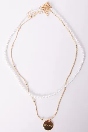 Gold 2 Pack Necklaces BE YOU