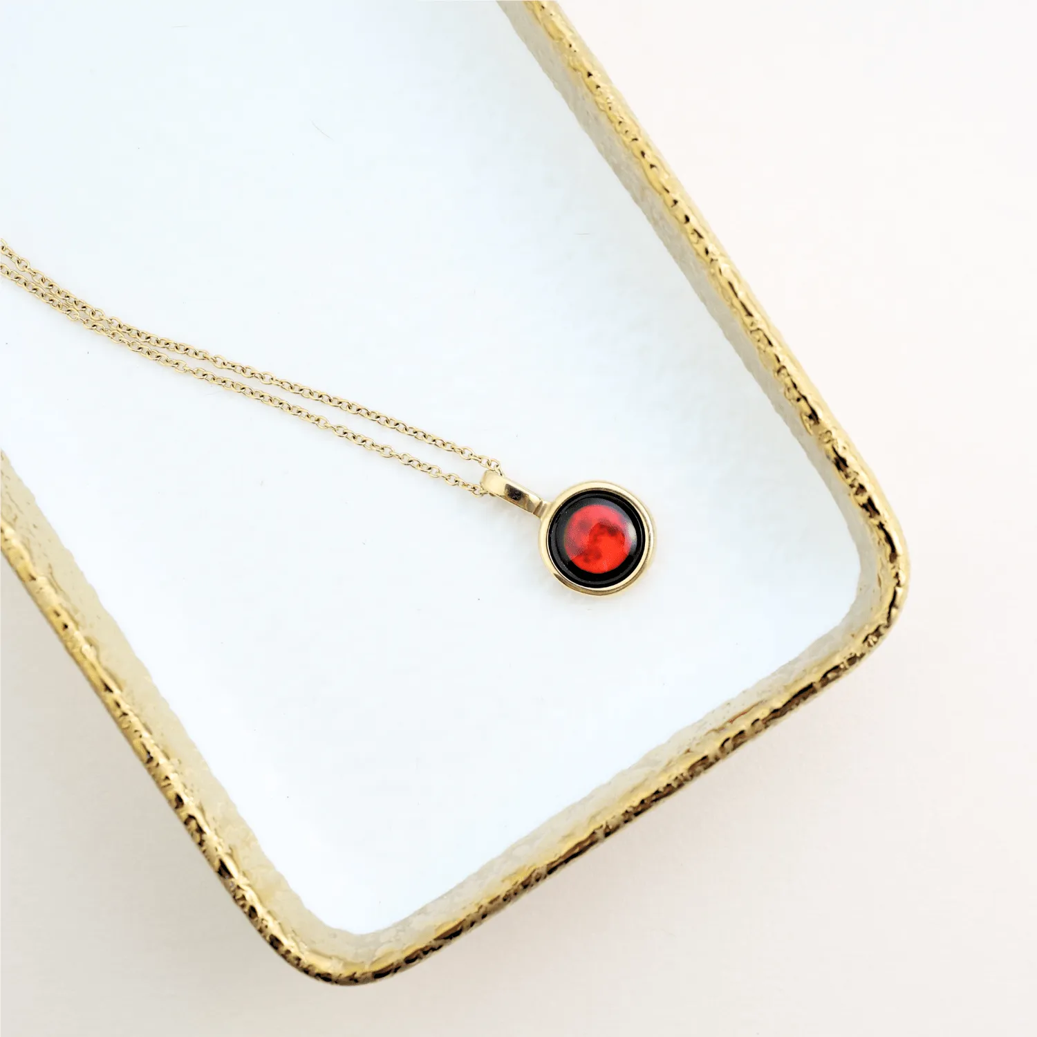 Lunar Eclipse Sky Light Gold Necklace