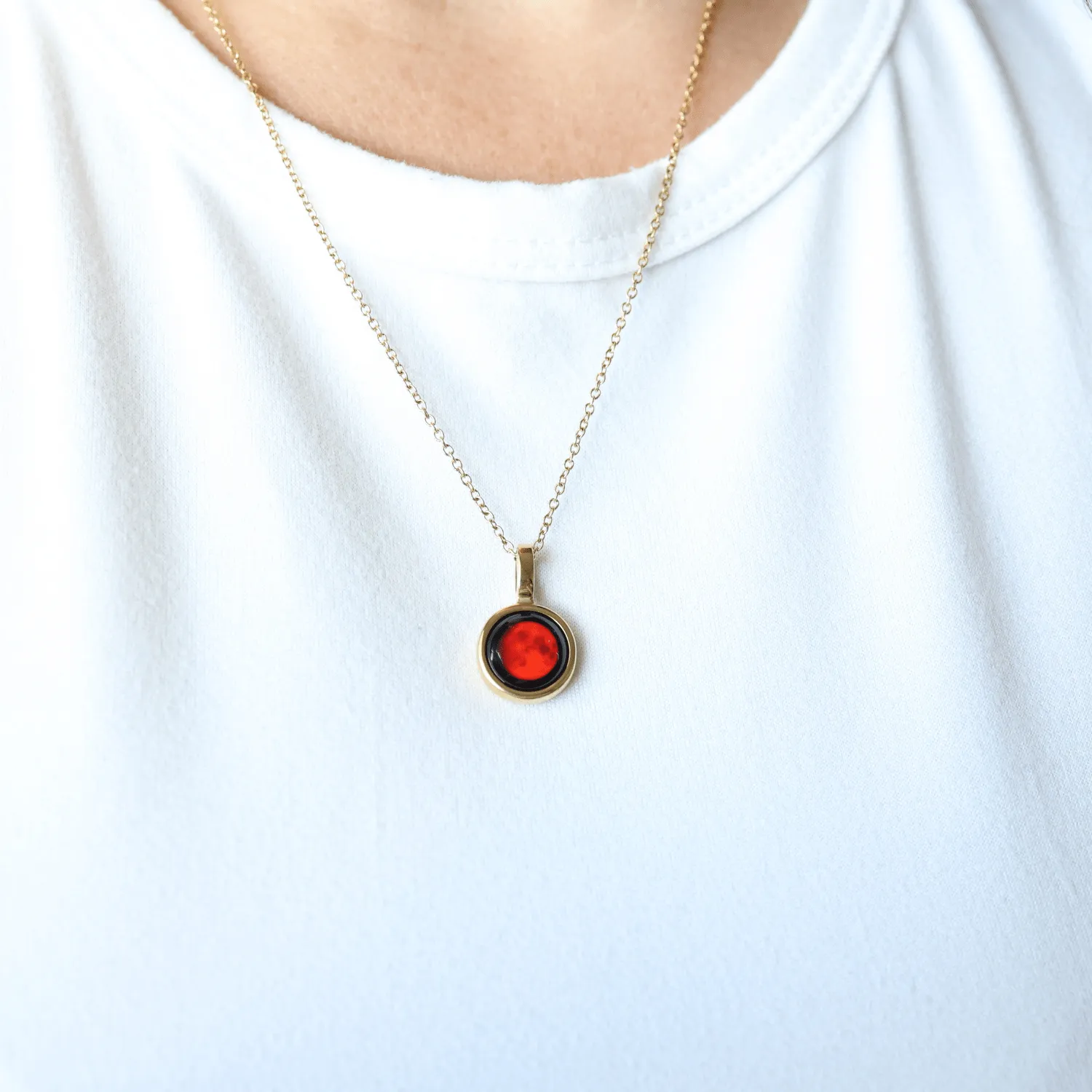 Lunar Eclipse Sky Light Gold Necklace