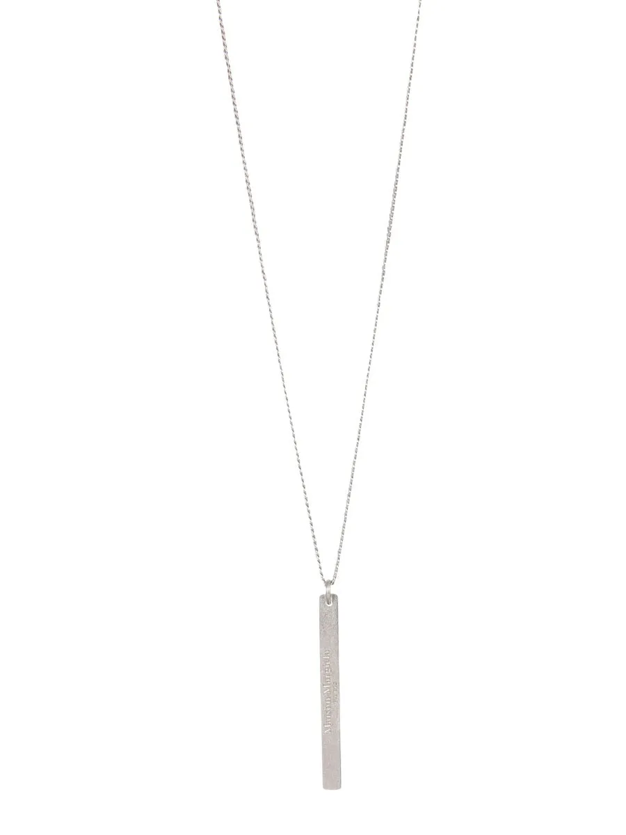 Maison Margiela Logo Engraved Pendant Necklace