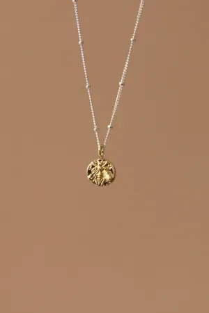 MINI BEE MEDALLION NECKLACE