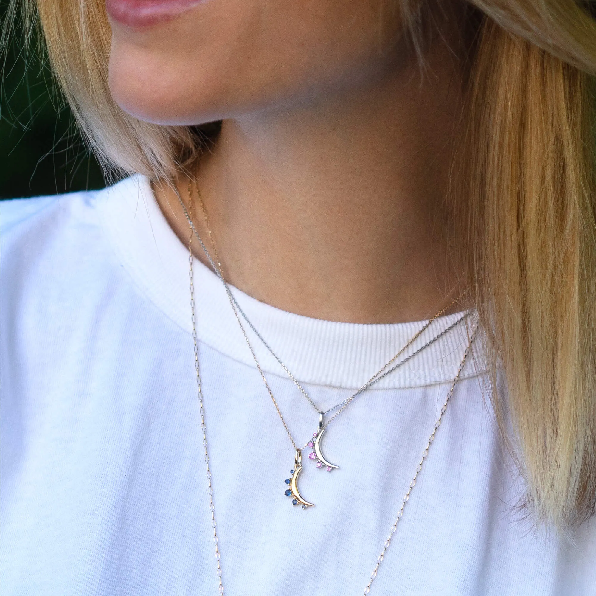 "Moon" Birthstone Necklace